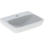 Lavabo serie Geberit Selnova Square: 55x44cm, Toma de grifo=Centro, Rebosadero=Sin, Blanco